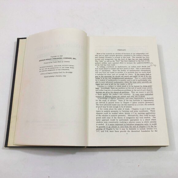 Elements of Calculus & Analytic Geometry by G B Thomas Jr 1962 2nd Printing - Picture 5 of 7